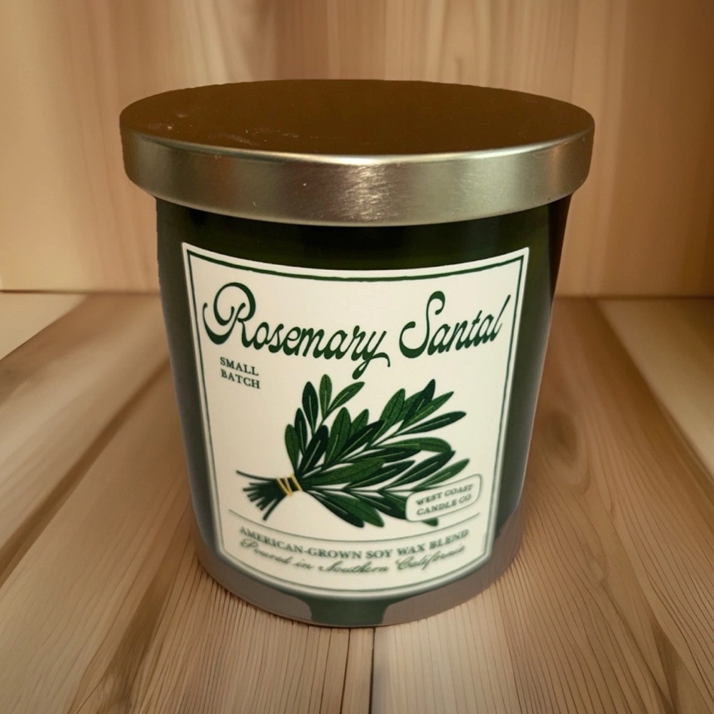Leoben Rosemary Santal 9oz American grown soy wax blend Cottage Core